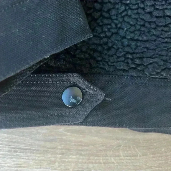 - Lucky Brand Black Sherpa Trucker Coat Jacket Size XS - Picture 6 of 7